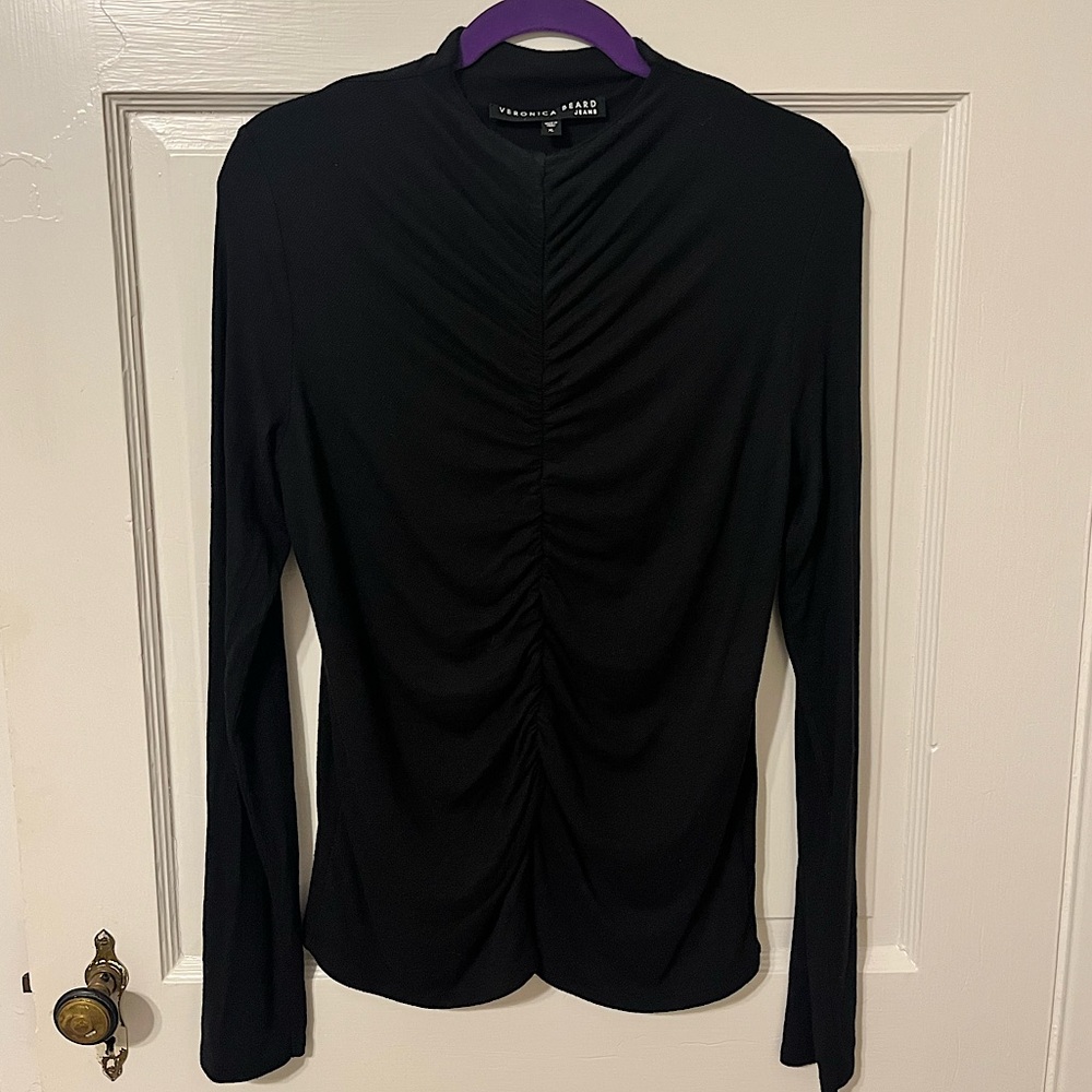Veronica Beard Long Sleeve Shirred Shirt